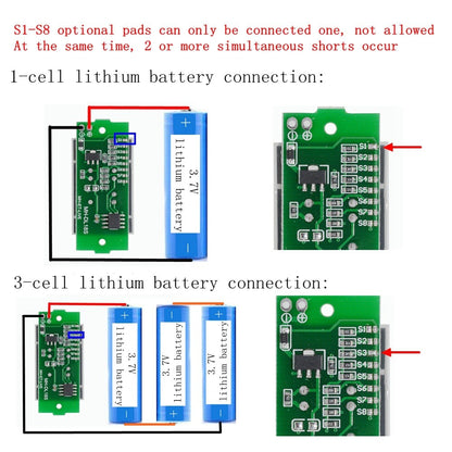 1S 2S 3S 4S Single 3.7V Lithium Battery Capacity Indicator Module, 4.2V Blue Screen Li-Ion Power Tester, Voltage Display for DIY Projects, Electric Scooter, E-bike, and Power Banks