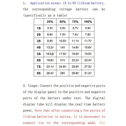 1S 2S 3S 4S Single 3.7V Lithium Battery Capacity Indicator Module, 4.2V Blue Screen Li-Ion Power Tester, Voltage Display for DIY Projects, Electric Scooter, E-bike, and Power Banks